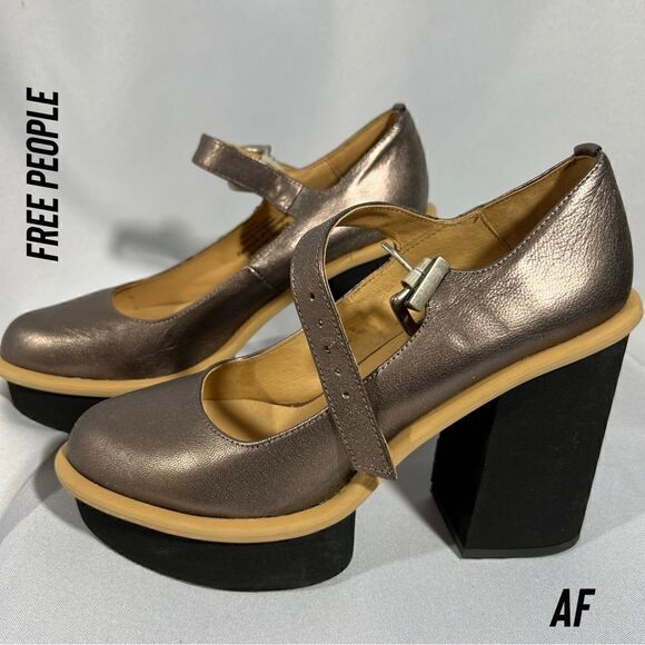 FREE PEOPLE MAGGIE PLATFORM MARY JANE PUMPS 9.5 and 38 or 8 - Picture 1 of 9